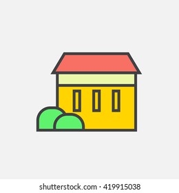 House line icon, home outline vector logo illustration, filled color linear pictogram isolated on white