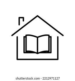 House line icon illustration with open book. icon illustration related to library, education. Simple vector design editable.