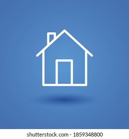 house line icon, outline vector illustration.