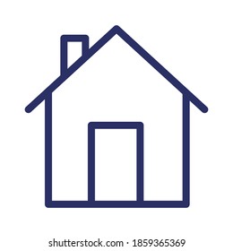 house line icon, outline vector illustration.