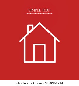 house line icon, outline vector illustration.