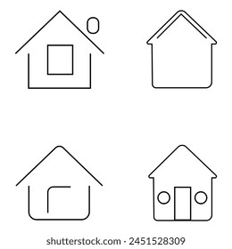 Icono de línea de la casa, signo de Vector de contorno, pictograma de estilo lineal aislado en blanco. Casa de campo, símbolo del rancho, ilustración del logotipo. Ilustración vectorial. Archivo Eps 264.