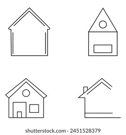 House line icon, outline vector sign, linear style pictogram isolated on white. Countryside home, rancho symbol, logo illustration. Vector illustration. Eps file 268.