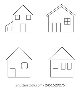 House line icon, outline vector sign, linear style pictogram isolated on white. Countryside home, rancho symbol, logo illustration. Vector illustration. Eps file 265.