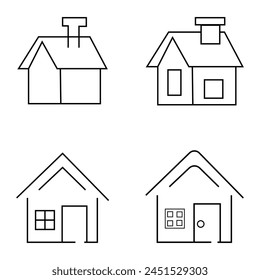 House line icon, outline vector sign, linear style pictogram isolated on white. Countryside home, rancho symbol, logo illustration. Vector illustration. Eps file 263.