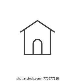 House line icon, outline vector sign, linear style pictogram isolated on white. Home page symbol, logo illustration. Editable stroke