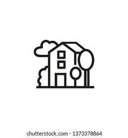 House line icon. Village, building, home. Vacation concept. Can be used for topics like village, suburban, countryside