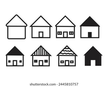 House line icons set isolated on a white background.
