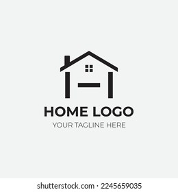 vector de diseño de logotipo de línea de casa