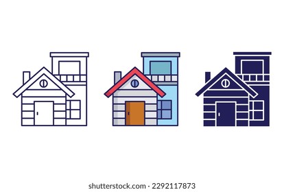 House line and solid illustration icon