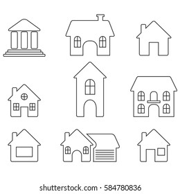 House Line Vector Stock Vector (Royalty Free) 584780836