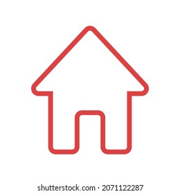 House line vector icon. Red symbol