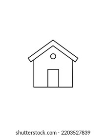 House line vector isolated on white background. outline for kids. for home decor such as posters, wall art, tote bag, t-shirt print.