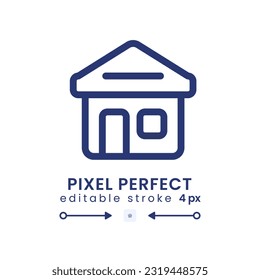 House linear desktop icon. Real estate. Home construction. Homeownership program. Pixel perfect, outline 4px. GUI, UX design. Isolated user interface element for website. Editable stroke