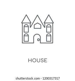 House linear icon. House concept stroke symbol design. Thin graphic elements vector illustration, outline pattern on a white background, eps 10.