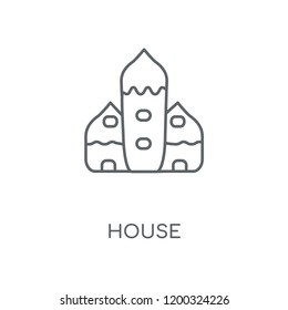 House linear icon. House concept stroke symbol design. Thin graphic elements vector illustration, outline pattern on a white background, eps 10.