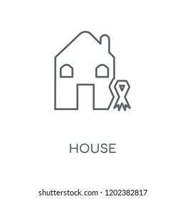 House linear icon. House concept stroke symbol design. Thin graphic elements vector illustration, outline pattern on a white background, eps 10.