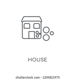 House linear icon. House concept stroke symbol design. Thin graphic elements vector illustration, outline pattern on a white background, eps 10.