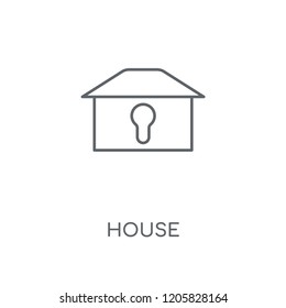House linear icon. House concept stroke symbol design. Thin graphic elements vector illustration, outline pattern on a white background, eps 10.