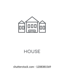 House linear icon. House concept stroke symbol design. Thin graphic elements vector illustration, outline pattern on a white background, eps 10.