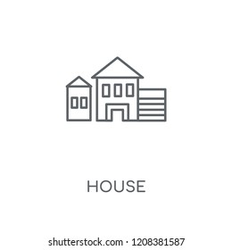 House linear icon. House concept stroke symbol design. Thin graphic elements vector illustration, outline pattern on a white background, eps 10.