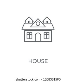 House linear icon. House concept stroke symbol design. Thin graphic elements vector illustration, outline pattern on a white background, eps 10.