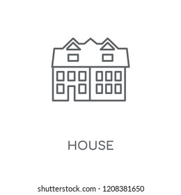 House linear icon. House concept stroke symbol design. Thin graphic elements vector illustration, outline pattern on a white background, eps 10.