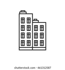 House linear icon. Multi-storey building. Thin line design