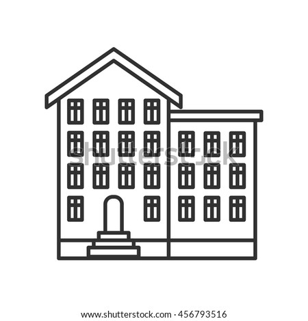 House linear icon. Multi-storey building. Thin line design