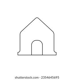 Icono lineal de la casa en el fondo aislado.Vector.