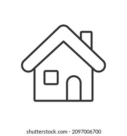 House linear icon. Thin line customizable illustration. Contour symbol. Vector isolated outline drawing. Editable stroke