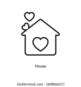 House linear icon vector on white background. Black icon illustration