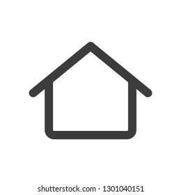 House linear vector icon with rounded edges
