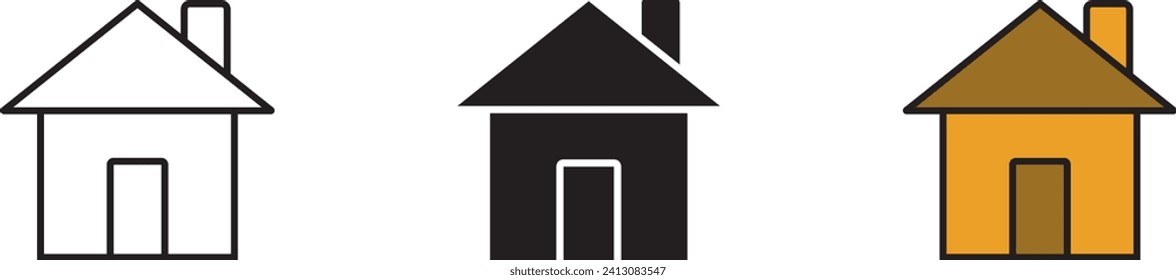 House lined, isolated and colored icon. Vector illustration