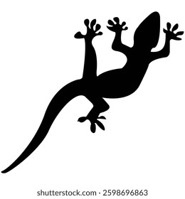 House Lizard Closeup Silhouette Vector Illustration Design