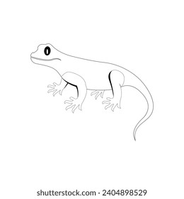 house lizard or gecko, black and white vector icon for vector icon template