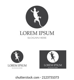 Hauseidechse oder Gecko-Logo, mit Vektorlogo-Design. 