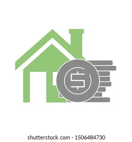 House loan icon. Flat. Isolated on white background. 