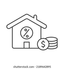 Iconos del préstamo de casa elementos vectores para web infográfica