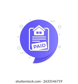 empréstimo imobiliário, hipoteca pago vetor ícone