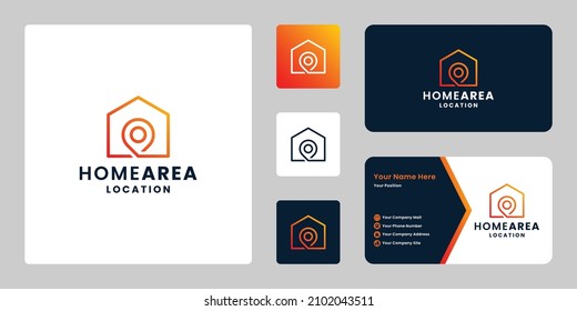 house location area logo design with business card template
