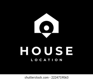 House Location Home Pointer Building Pin Map Real Estate Navigation Marker Vector Logo Design