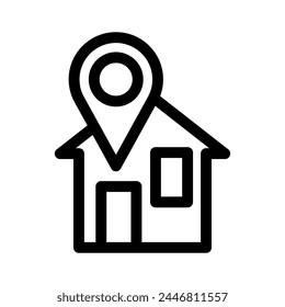 house location icon or logo isolated sign symbol vector illustration - high quality black style vector icons
