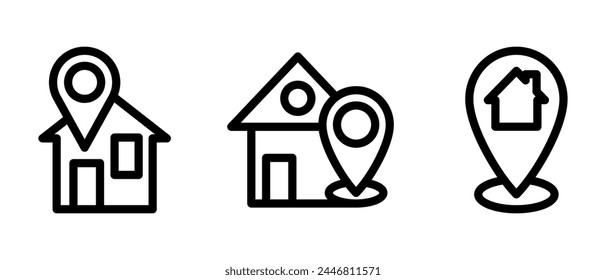 House Location Icon oder Logo Isolated Sign Symbol Vektorillustration - Hochwertige Schwarze Stil Vektor-Icons
