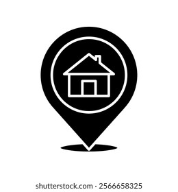 house location icon, location pin symbol. modern vector isolated on white background.