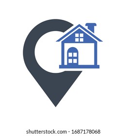 House Location Icon, vector graphics