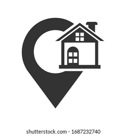 Icono de ubicación de la casa, gráficos vectoriales