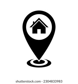 House location icon vector. Home address map symbol concept