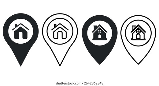 Symbol für die Position des Hauses. Vektorgrafik.