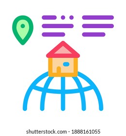 house location icon vector. house location sign. color symbol illustration